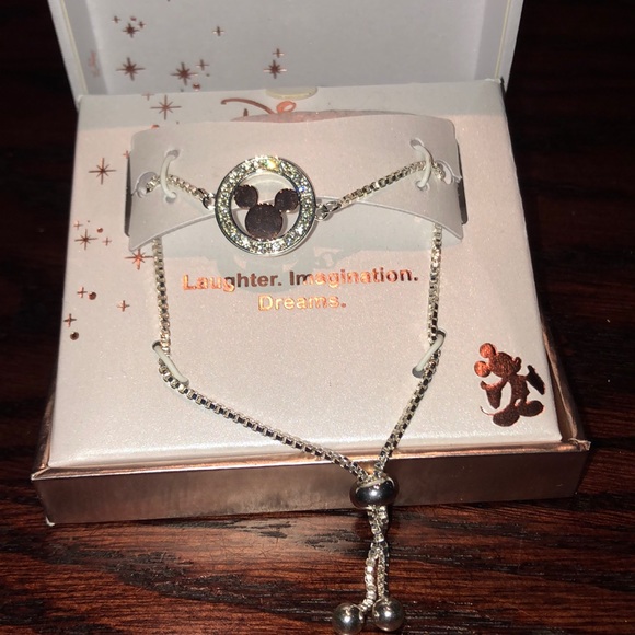 Disney Jewelry - Disney silver plated Mickey bracelet NWT